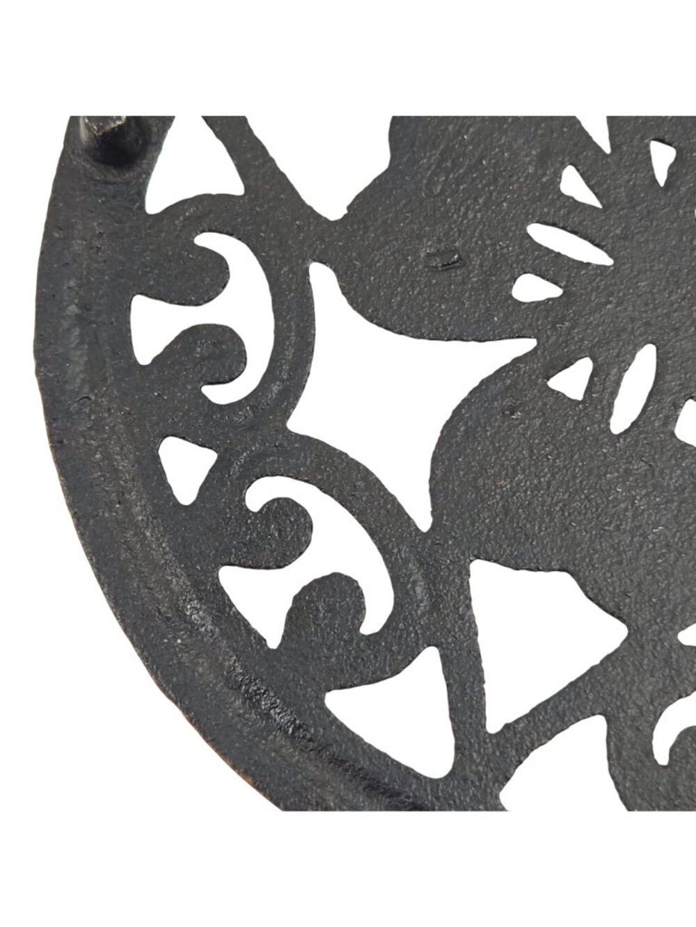 Cast Iron Decorative Trivets Set Of 3 Round Intricate Floral Scrollwork Design - Picture 8 of 10